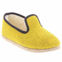 Charentaise Tweed Kid Citron vue de face